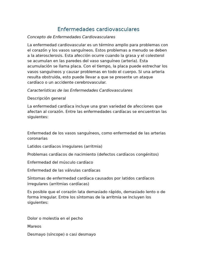 Enfermedades Cardiovasculares | PDF