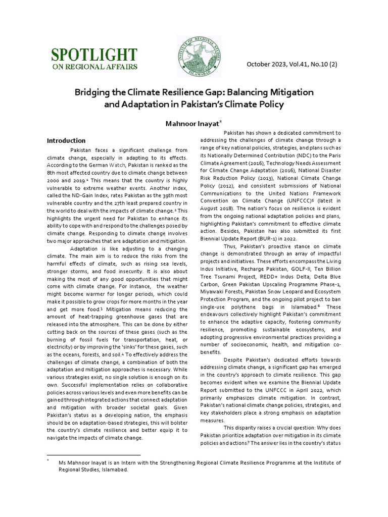 Bridging The Climate Resilience Gap Pdf