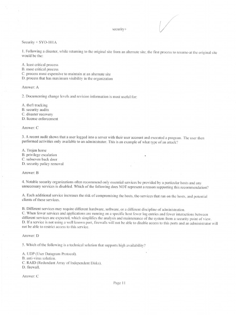 Security+ Q&A Training | PDF