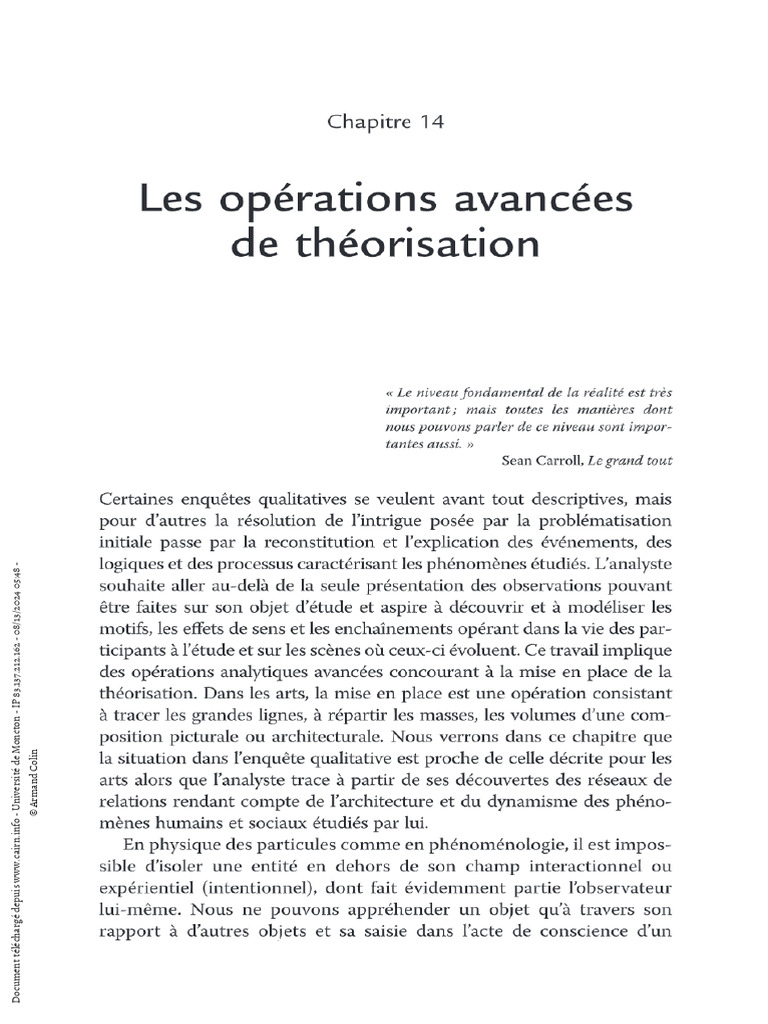 L'Analyse Qualitative en Sciences Humaines Et Sociales - Les Opérations ...