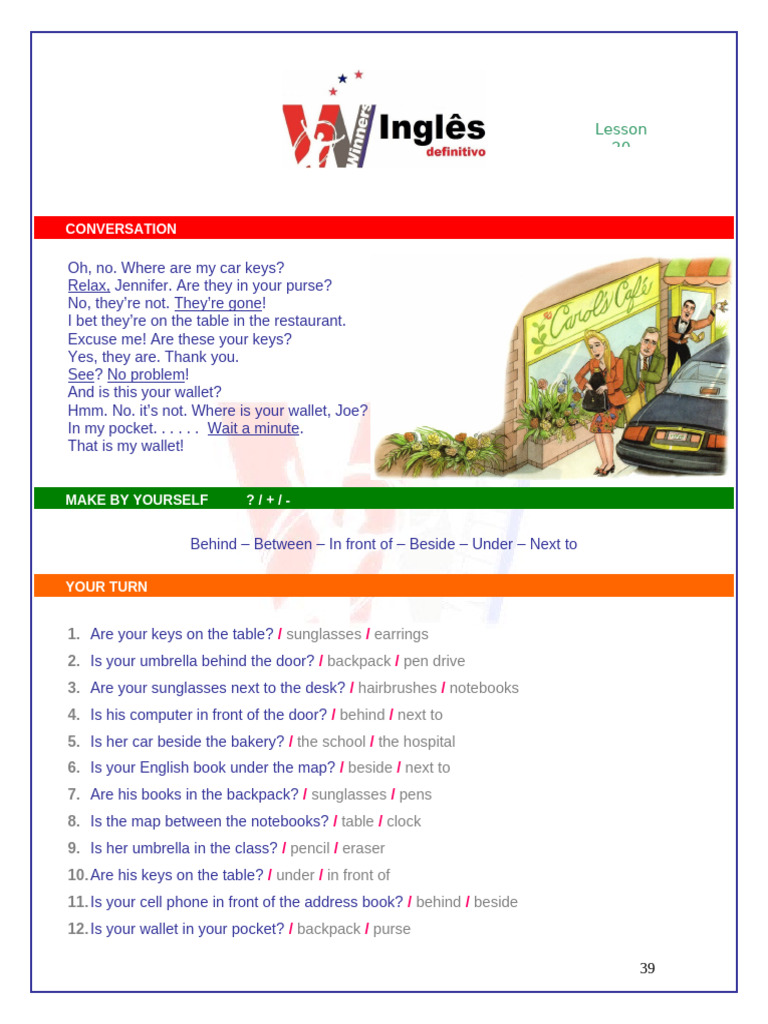 Lesson 20 - Frente | PDF