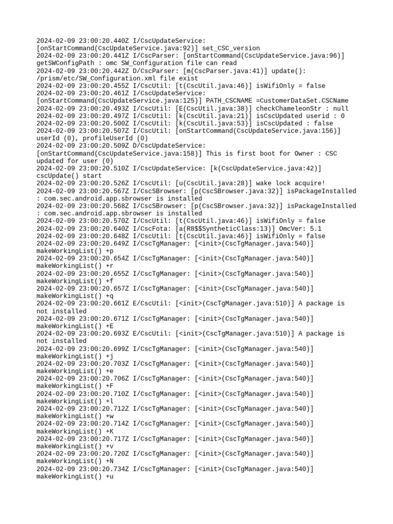 CSC Update Log | PDF