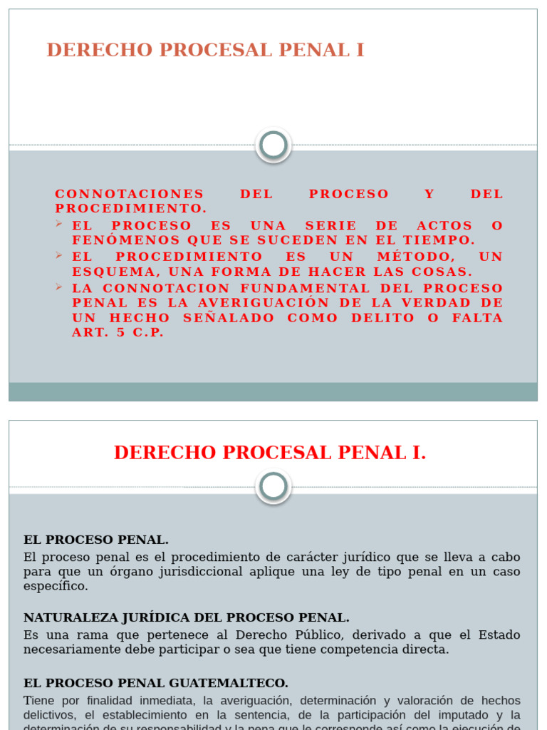 1) Derecho Procesal Penal I Material 1era Semana. | PDF