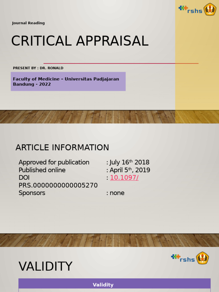 Critical Appraisal Pressure Therapy | PDF