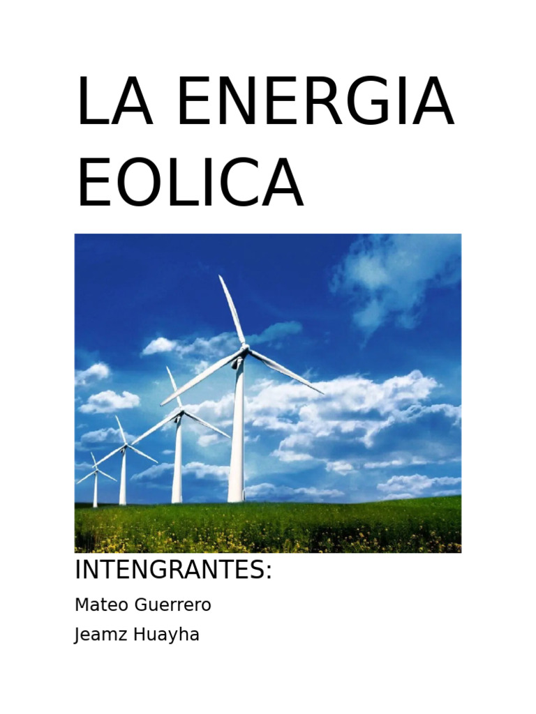 La Energia Eolica | PDF