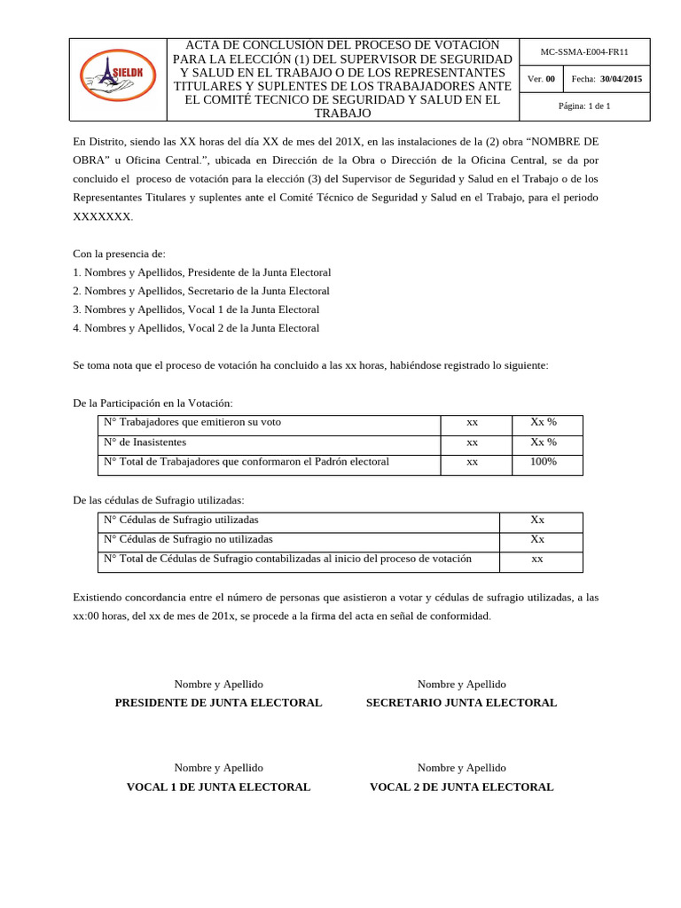 Acta de Conclusion Al Proceso | PDF
