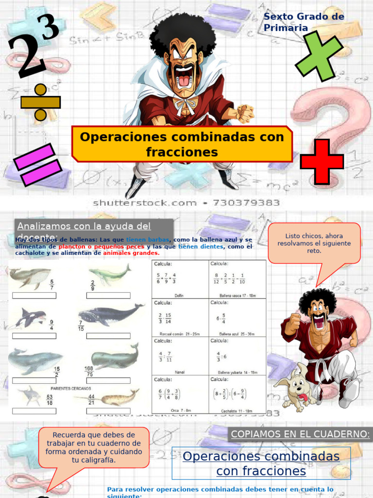 MATE 6TO - Sesión 8 - OPERACIONES COMBINADAS CON FRACCIONES | PDF