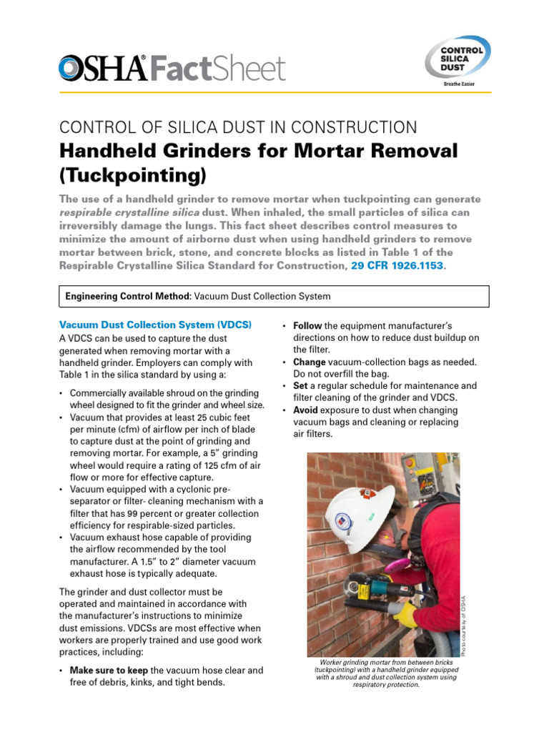 OSHA Control of Silica Dust With Concrete | PDF | Occupational Safety ...