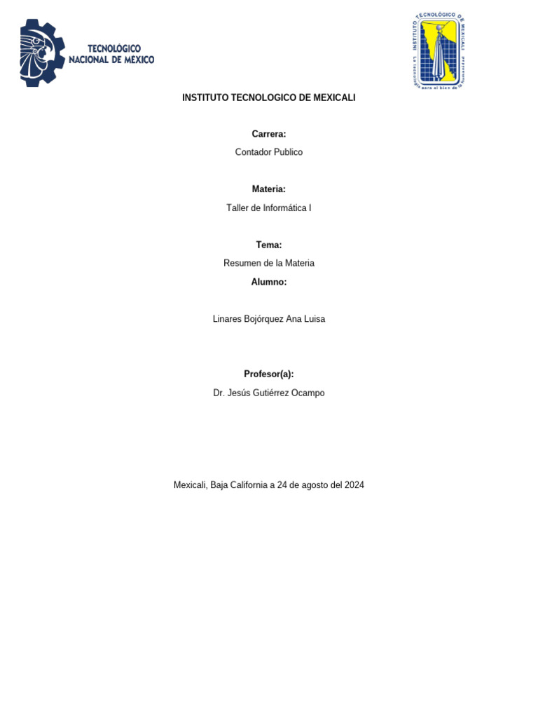 Resumen de Materia Linares Ana Luisa | PDF