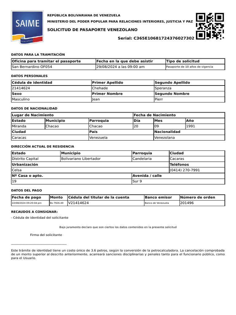 Plan Ill A de Solicit Ud de Pasaporte | PDF