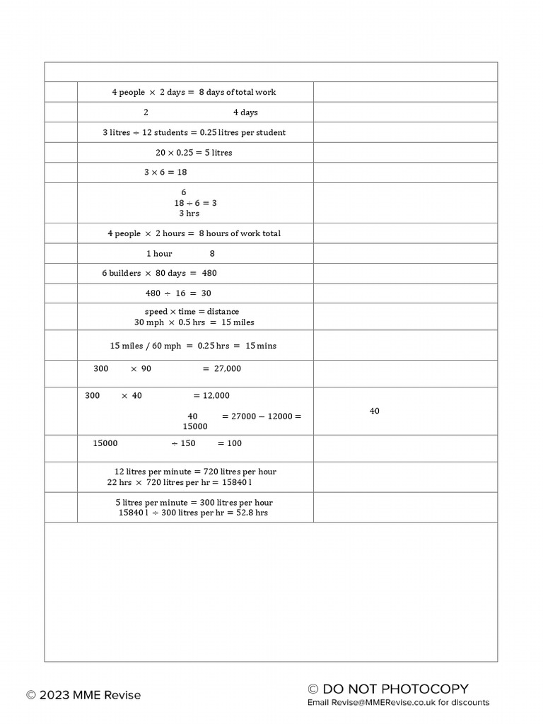 Direct and Inverse Proportion Foundation Answers MME | PDF