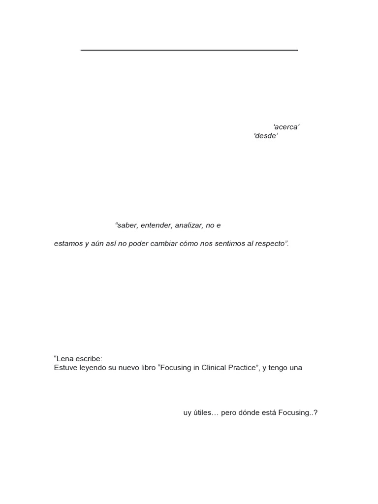 1-Pasando Del Relato A Un Felt-Sense | PDF