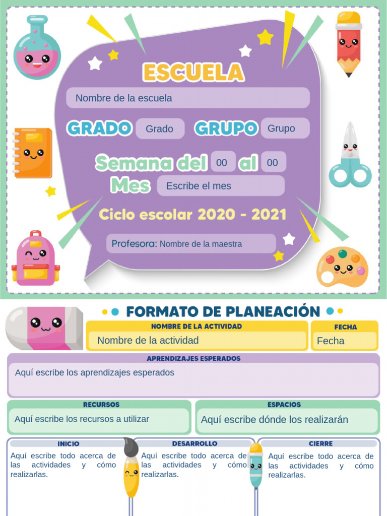 Formato de Planeación Editable | PDF