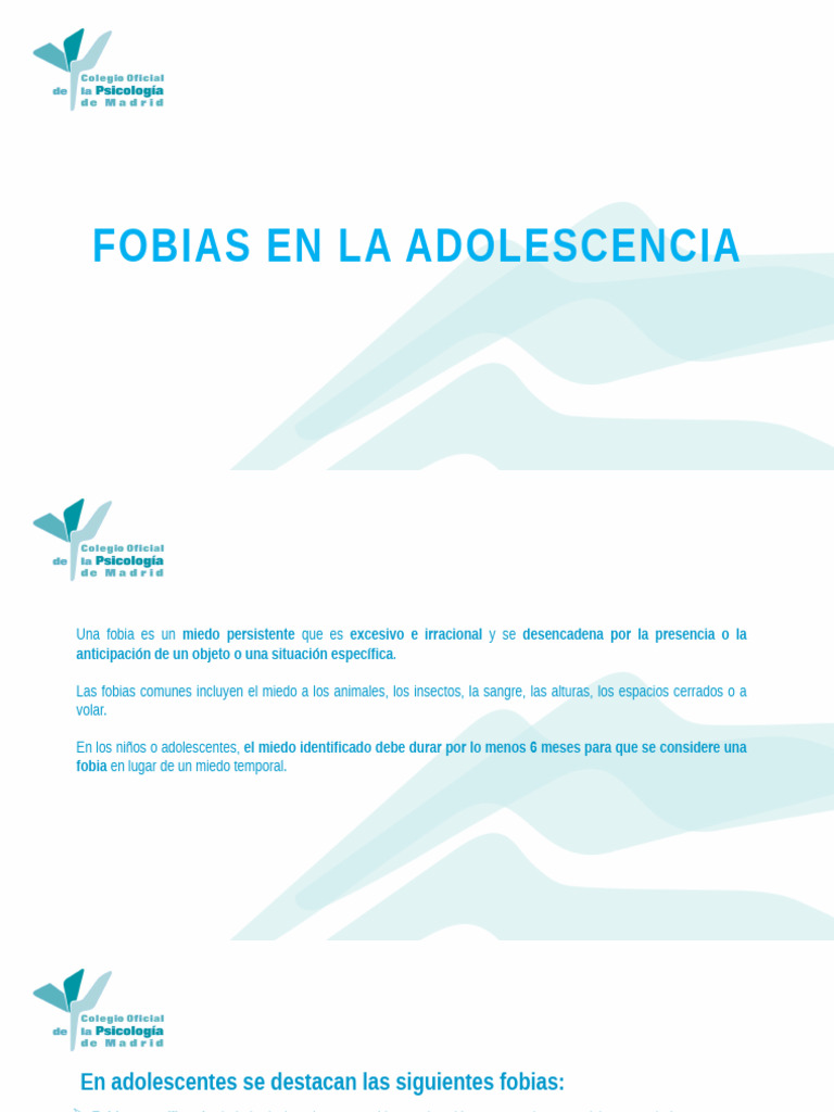 Fobias y Ansiedad en La Adolescencia | PDF