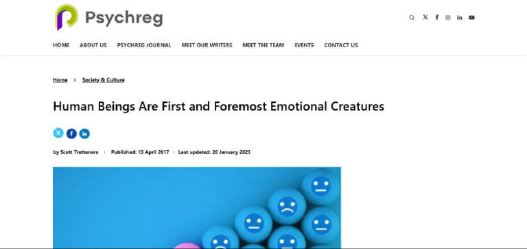 294 - Human Beings Are First and Foremost Emotional Creatures ...