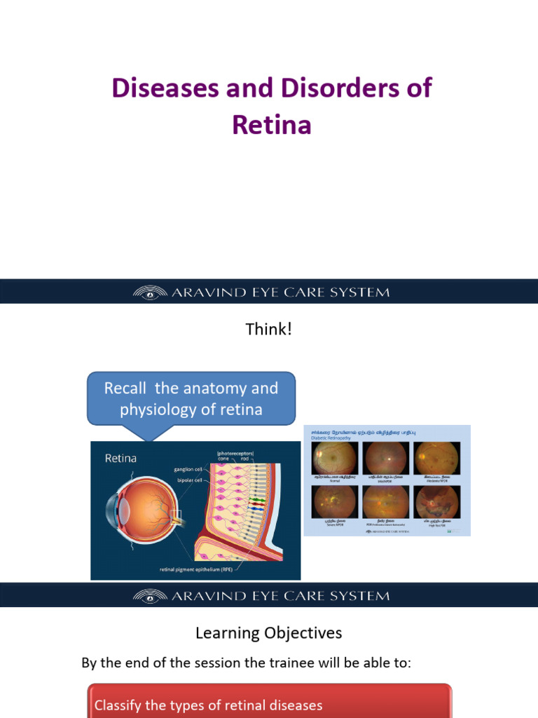 Diseases and Disorders of Retina | PDF