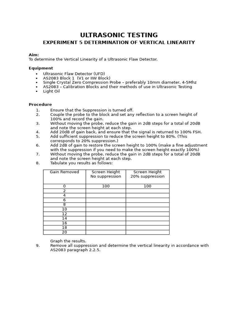 Exp5 Vert Linearity | PDF