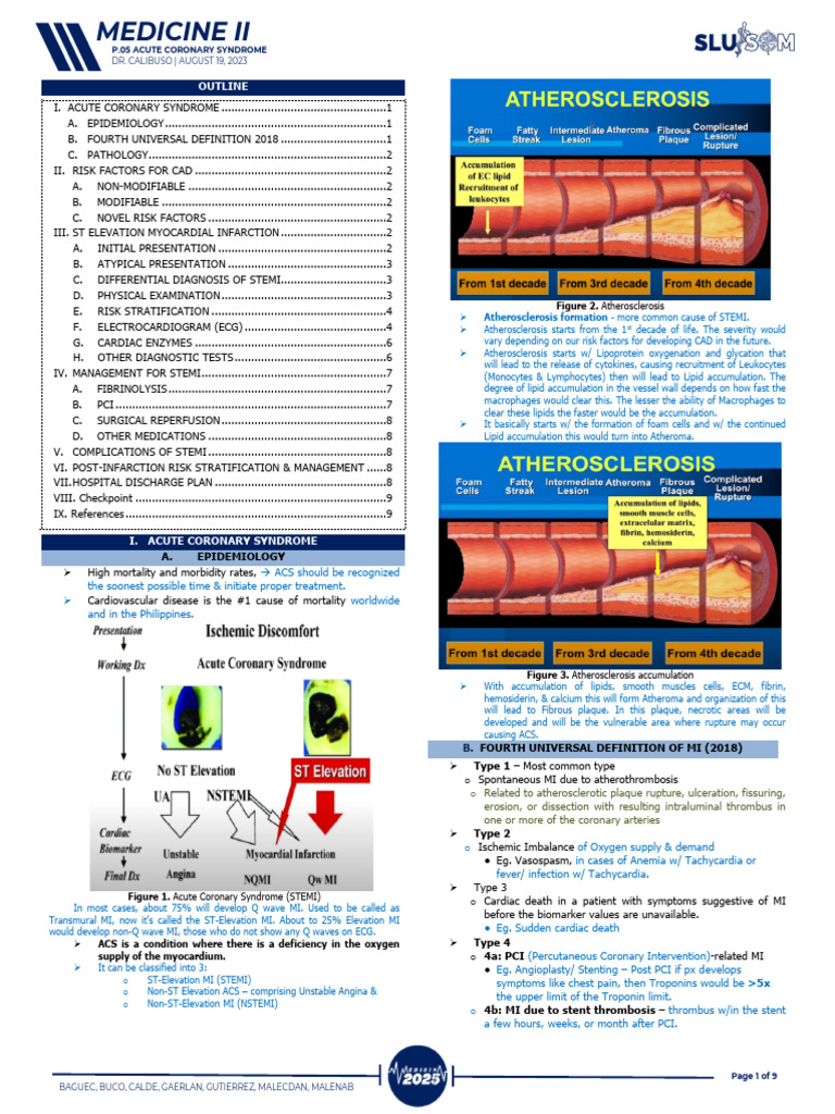 (MED 2) P.05A Acute Coronary Syndrome | PDF