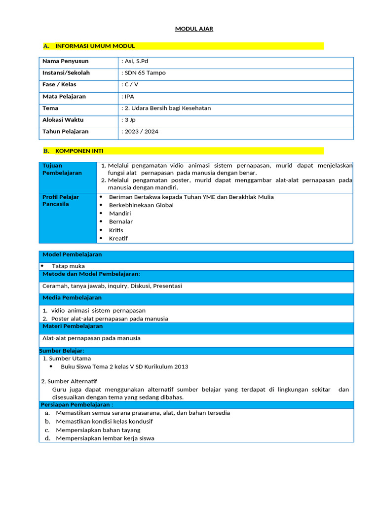 Modul Ajar IPAS - Kelas 5 | PDF