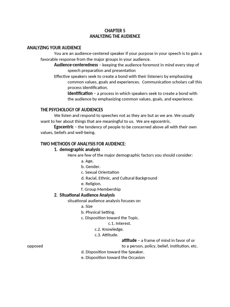 Audience Analysis for Effective Speaking | PDF | Mind | Science ...