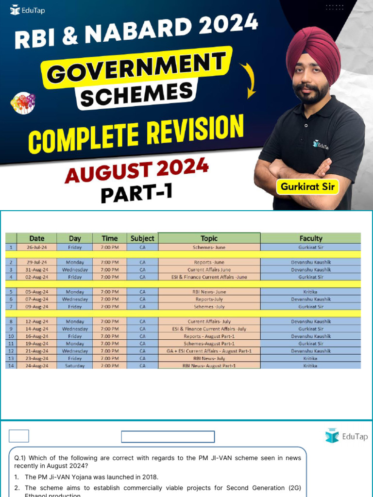 August 2024 - Schemes Revision | PDF