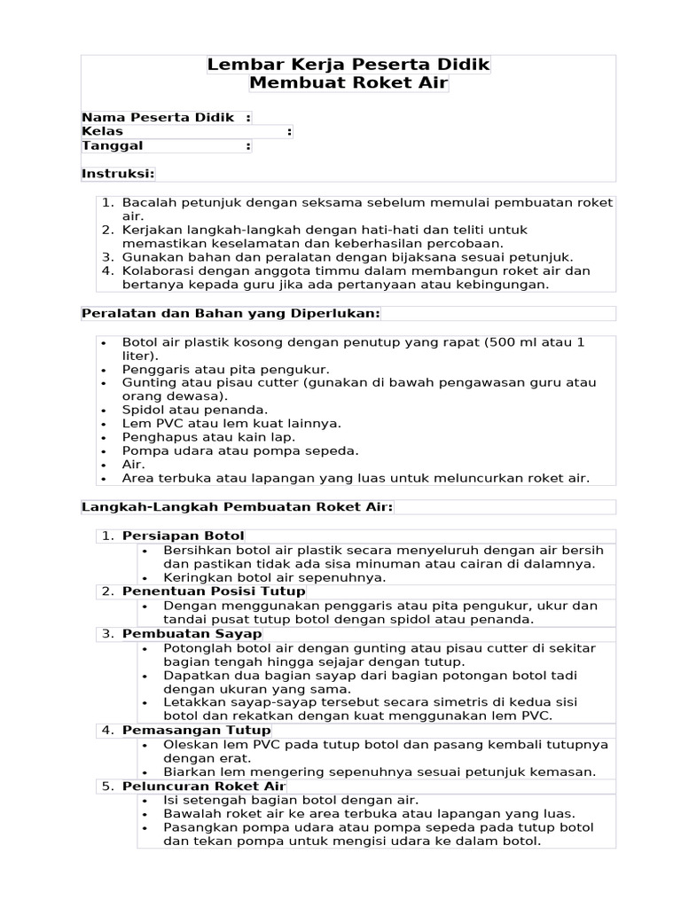 LKPD Roket Air | PDF