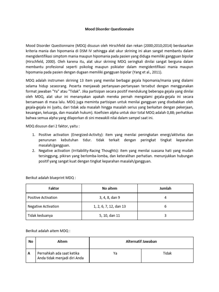 Mood disorder questionnaire pdf