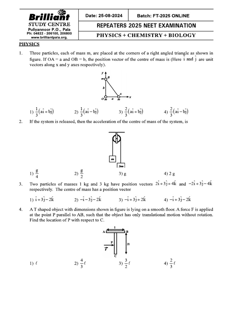 Neet exam 25 08 2024 ft 25 med online pdf