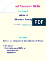 Advanced Research Skills: Glms Ii Binomial Family