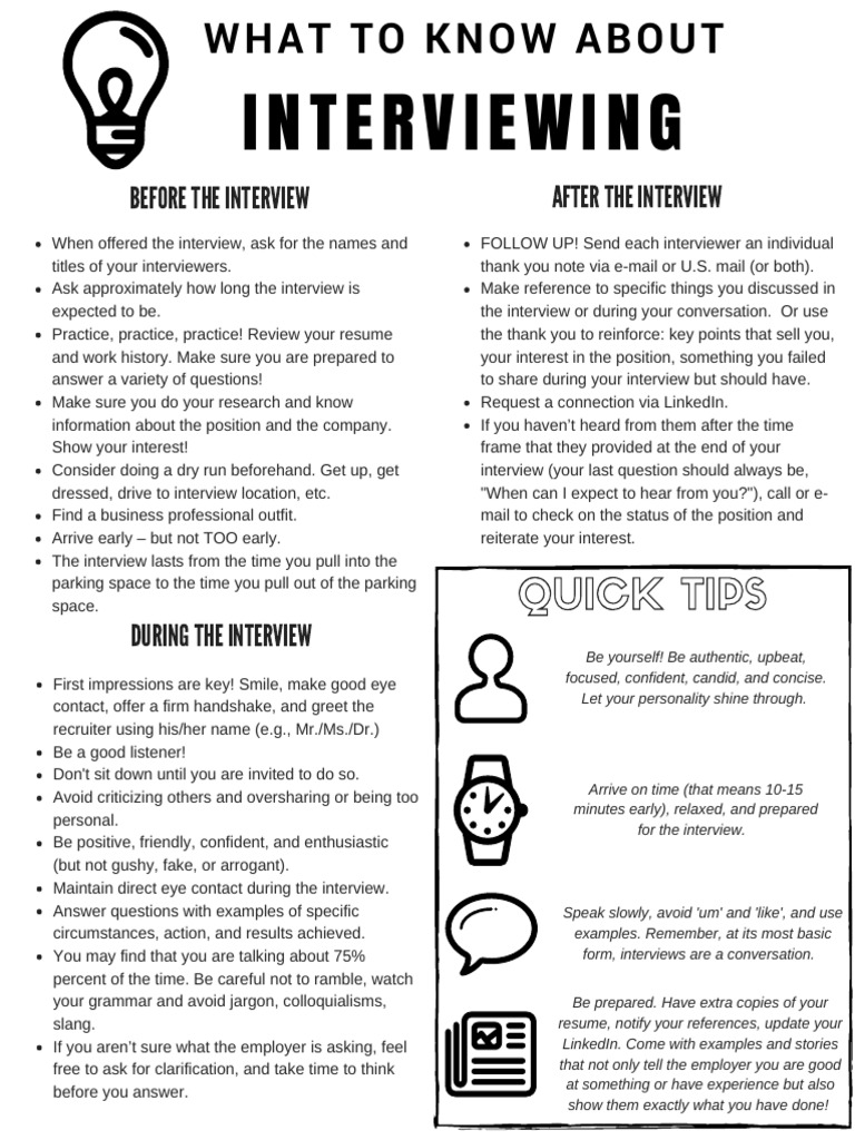Recruiter - 1-Page-Interviewing 2 | PDF