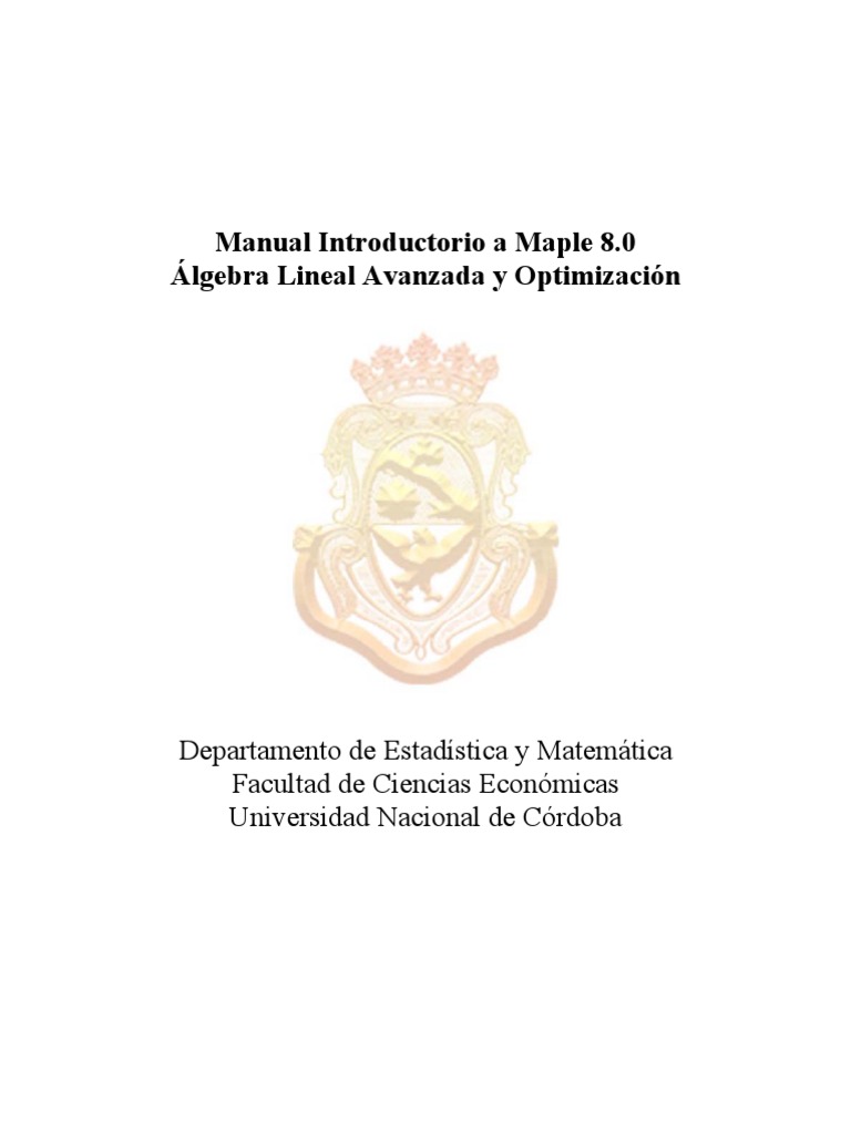 Manual de Introduccion A Maple 8 | PDF