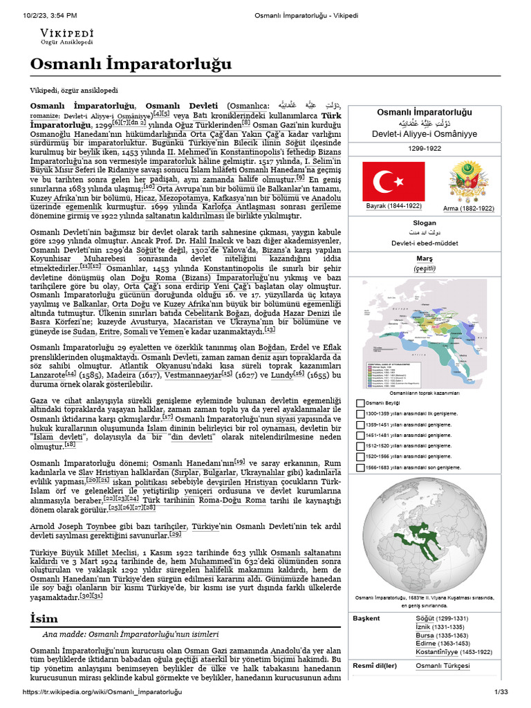 Osmanlı İmparatorluğu - Vikipedi | PDF
