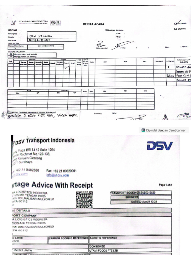 Bap Damaged Carotn CV Aroid Indo Jaya - DSV | PDF