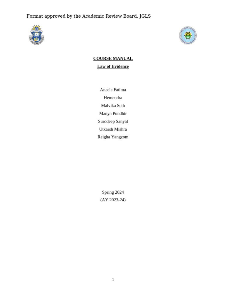 What Is Course Manual