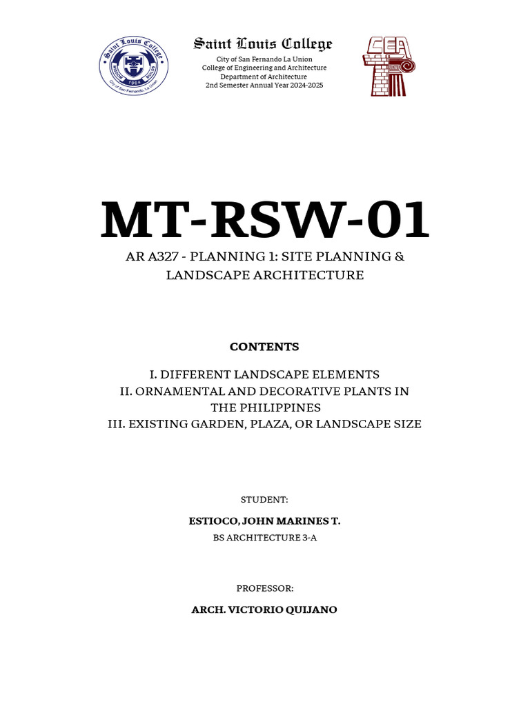 Mt Rsw 01 Pdf Plants Botany