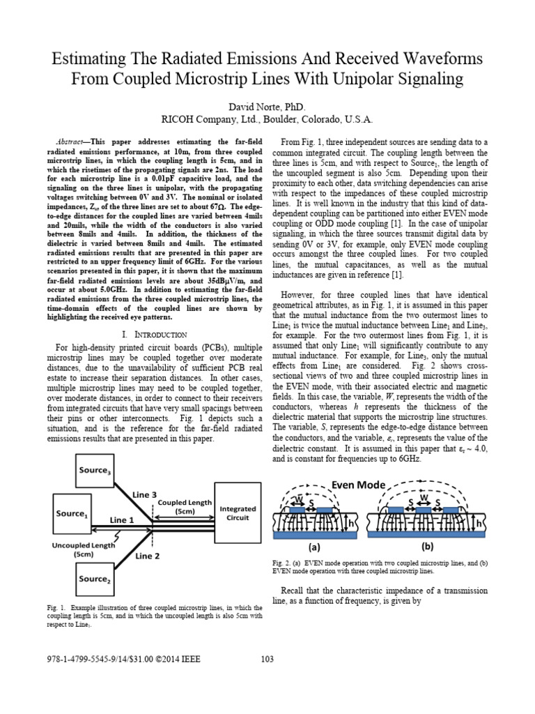 Estimating The Radiated Emissions and Received Waveforms From Coupled ...