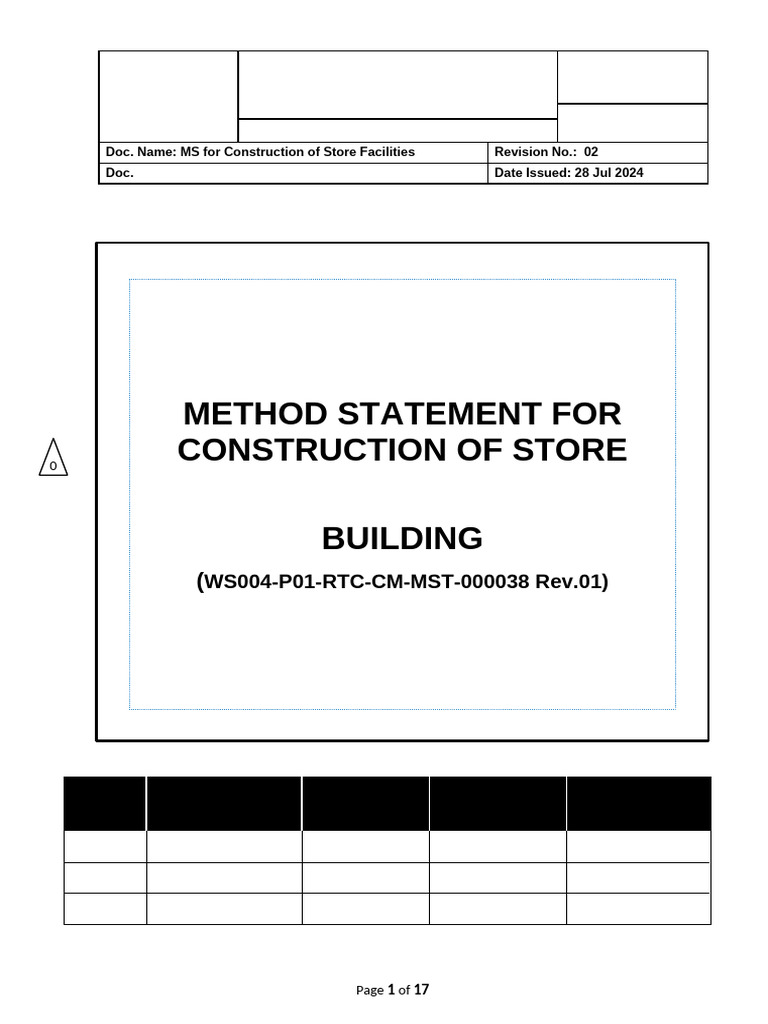 MS For Construction of Store Facilities - Rev.02 | PDF