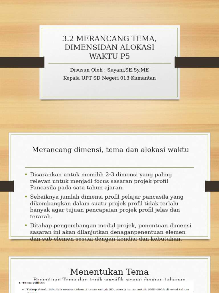 3.2 Merancang Tema, Dimensi Dan Alokasi Waktu | PDF