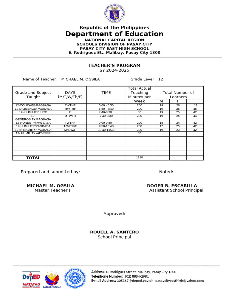 OGSILA Class Teachers Program FINAL TEMPLATE | PDF