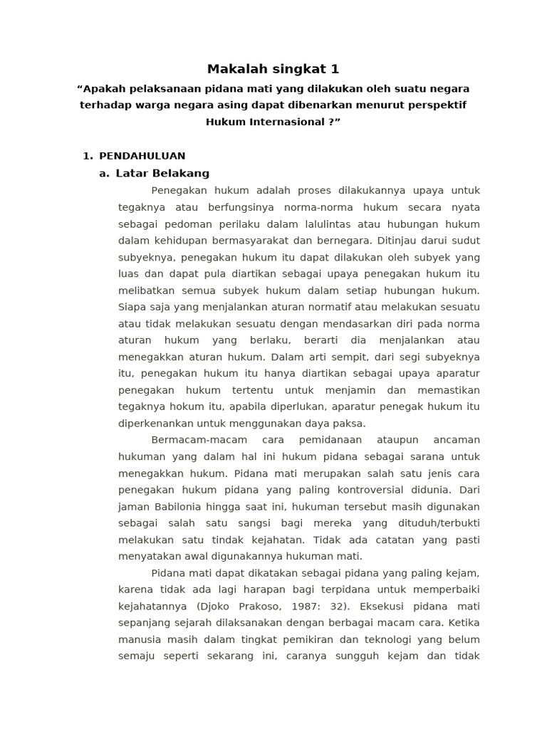 Makalah Singkat 1 | PDF