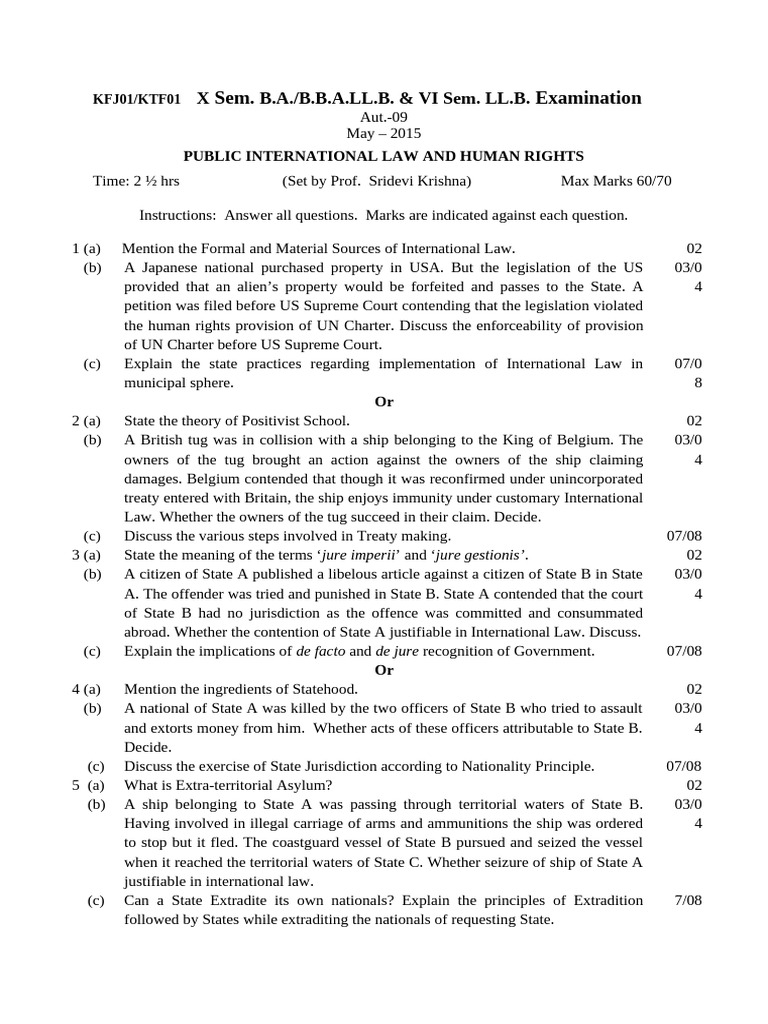 Public International Law & Human Rights | PDF