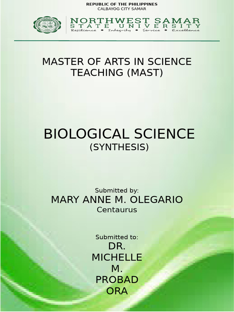 Syntheis bioplogical science pdf