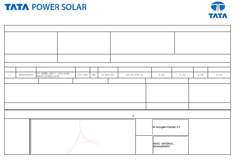 Ds Tata Power Solar Systems Limited 1: Original | PDF