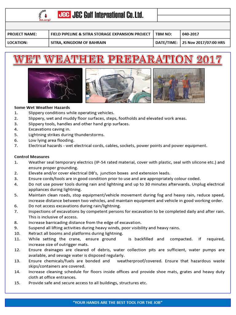 Wet Weather Safety in Construction | PDF | Lightning