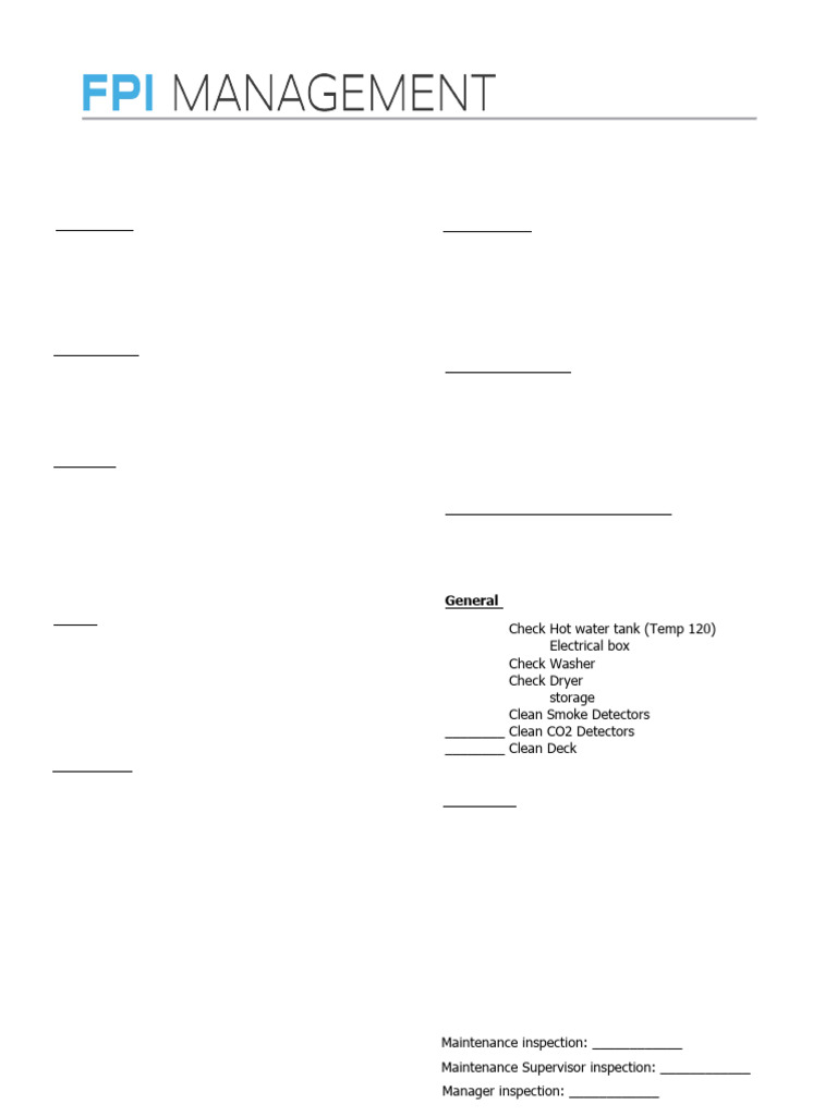FPI Make Ready Checklist | PDF