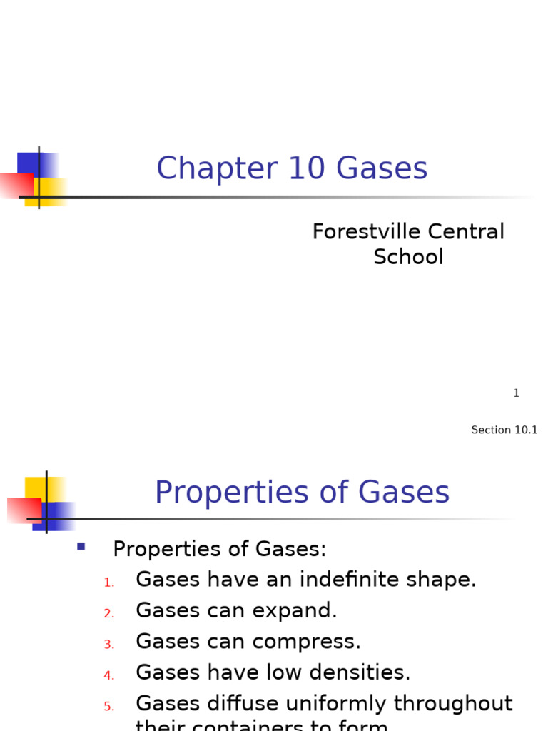 Chapter 10 Gases Lecture Notes | PDF | Gases | Pressure