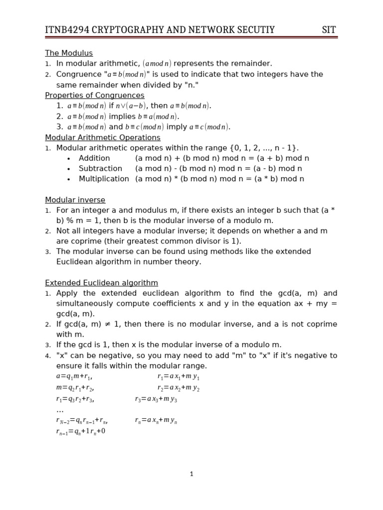 Tutorial EXTENDED EUCLIDEAN ALGORITHM | PDF