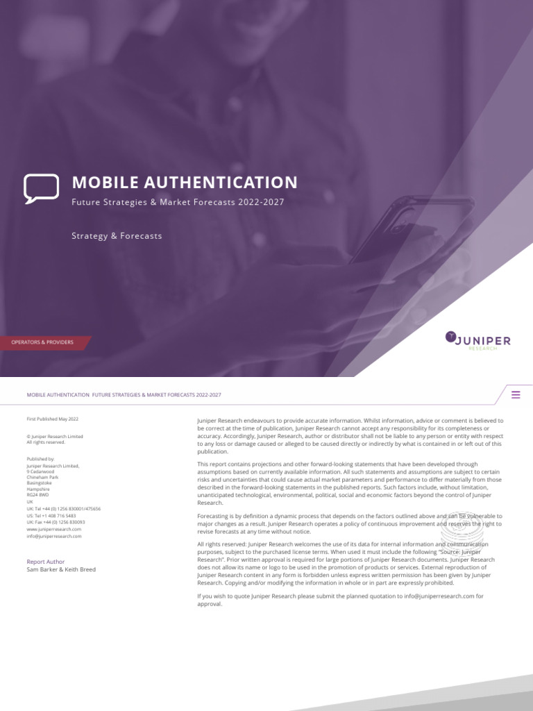 Mobile Authentication 2022 2027 Strategy Forecasts | PDF ...