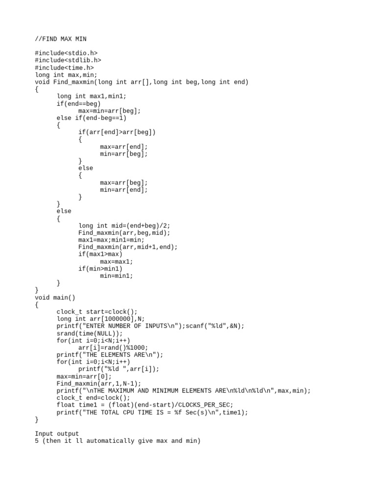 2-Find Max Min | PDF