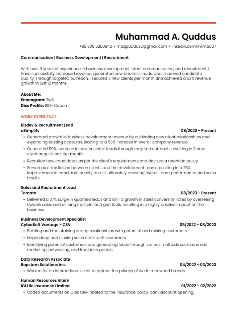 M.A.Quddus Resume | PDF